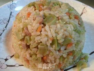 电饭煲肉末豆角饭的做法步骤:7