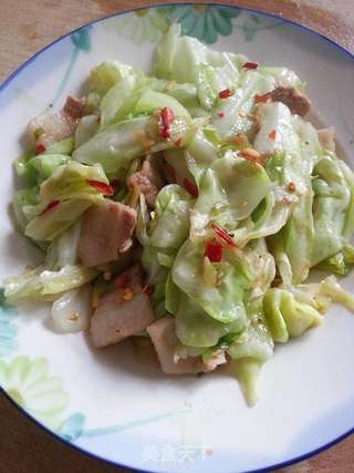 手撕包菜炒肉的做法步骤:13