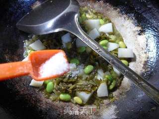 雪菜毛豆炒山药的做法步骤:9