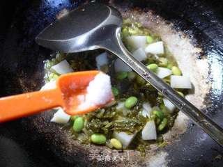 雪菜毛豆炒山药的做法步骤:8