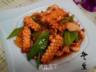油爆鱿鱼的做法步骤:9