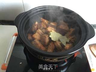 春笋百叶结焖排骨的做法步骤:5