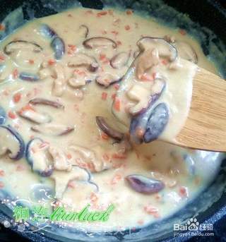白汁蘑菇鸡肉意大利贝壳面(=^● w ●^=)的做法步骤:11