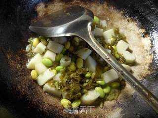 雪菜毛豆炒山药的做法步骤:10