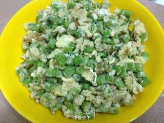 豆角炒蛋的做法步骤:6