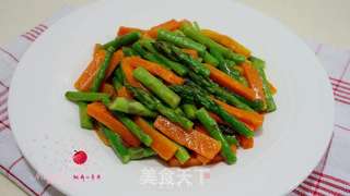 清炒南瓜芦笋的做法步骤:9