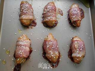 黄油培根烤鸡翅的做法步骤:9