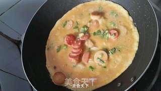 火腿鸡蛋饼的做法步骤：5