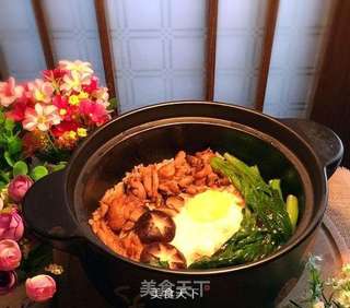 香菇滑鸡煲仔饭的做法步骤:18