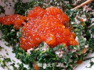 鲑鱼卵野菜馄炖的做法步骤:2
