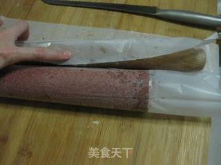 红曲蛋糕卷的做法步骤:12