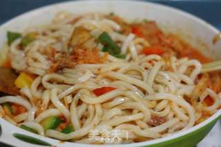 泡菜炒乌冬面的做法步骤:7