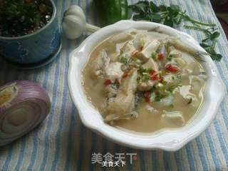 龙头鱼炖嫩豆腐的做法步骤:8