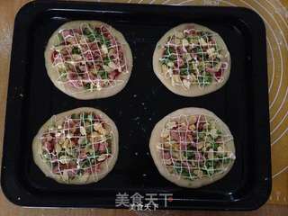 #长帝e•Bake互联网烤箱之玉米青豆沙拉包#的做法步骤:8