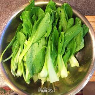 香菇炒青菜的做法步骤:3