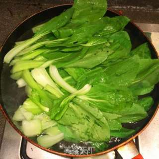 香菇炒青菜的做法步骤:4