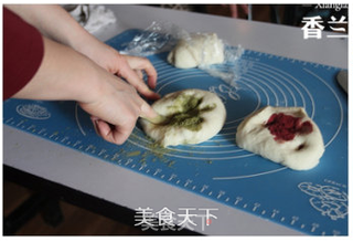 三色土司的做法步骤:3