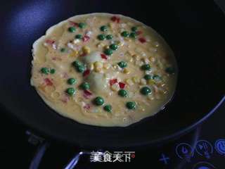 能量早餐田园芝士蛋饼的做法步骤:4