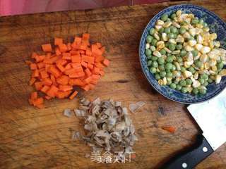 缤纷素锦-松茸饭的做法步骤:3
