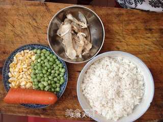 缤纷素锦-松茸饭的做法步骤:2