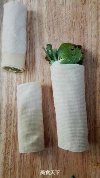 豆皮素菜卷的做法步骤:6
