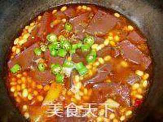 清肺黄豆烧猪红的做法步骤:8