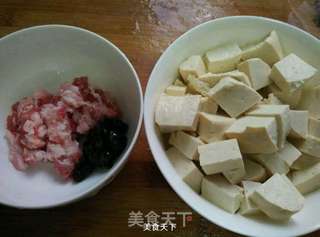 肉末豆豉烧豆腐的做法步骤：1