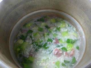 青菜咸肉大米粥的做法步骤:8