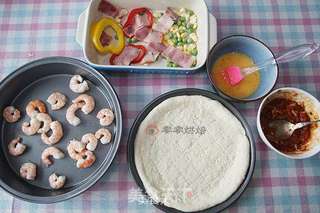 厚底鲜虾培根披萨的做法步骤:11