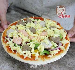 简易牛肉丸比萨的做法步骤:5