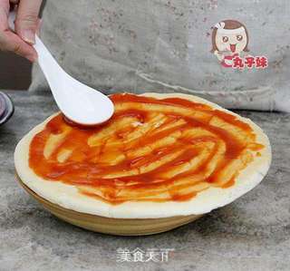 简易牛肉丸比萨的做法步骤:3