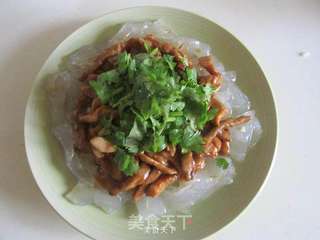 香菜肉丝拌拉皮的做法步骤:12