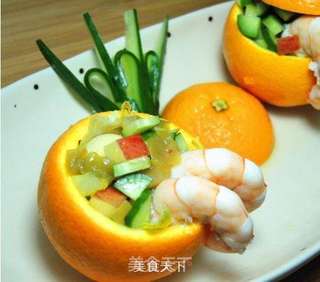 橙香鲜虾沙拉的做法步骤:5