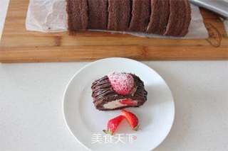 可可奶冻蛋糕卷的做法步骤:28