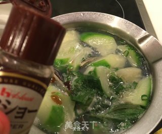 九层塔蛤蜊丝瓜汤的做法步骤:9