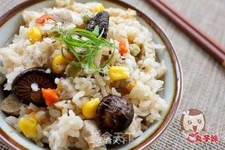 香菇肉丸焖饭的做法步骤:5