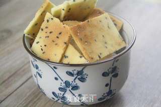 黑芝麻蛋白薄脆饼的做法步骤:6