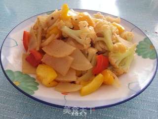 彩椒花菜炒土豆片的做法步骤:10