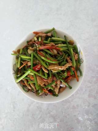 蒜台炒瘦肉的做法步骤:15