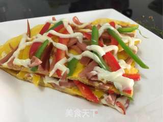 中式鸡蛋披萨的做法步骤:9