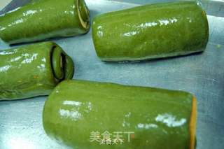 德普烤箱食谱——抹茶戚风面包卷的做法步骤:5