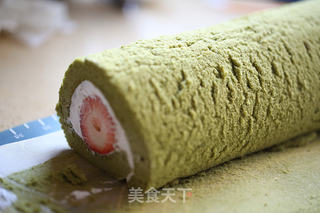 和宇治抹茶的夏日约会——抹茶草莓卷的做法步骤:19
