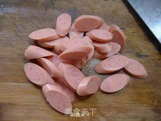 尖椒火腿肠炒茭白的做法步骤:3