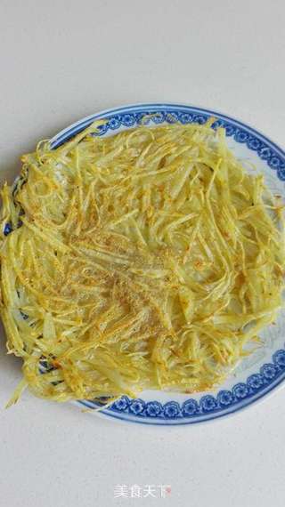 无油土豆丝饼的做法步骤:7