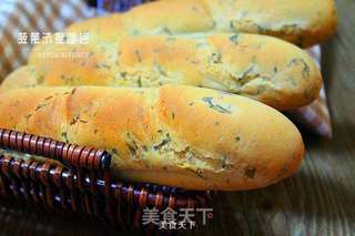 菠菜法棍面包的做法步骤:13