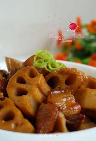 五花肉炖藕块的做法步骤:13
