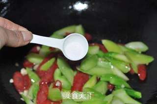 芥蓝炒腊肠的做法步骤:9