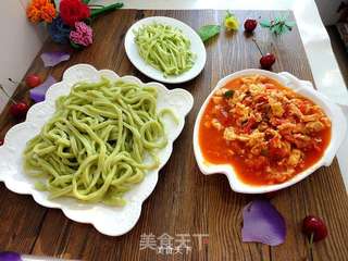 菠菜手擀面的做法步骤:16