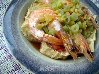 鲜虾蒸豆腐——非普通豆腐的冻豆腐的做法步骤:11