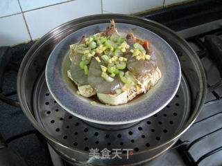 鲜虾蒸豆腐——非普通豆腐的冻豆腐的做法步骤:8